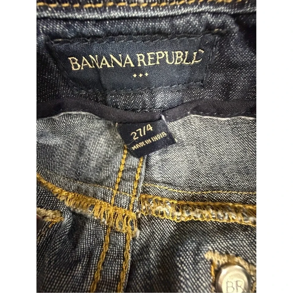 Banana Republic Women‎ Size 27/4 Denim Jean Bermuda Shorts Long Cuffed